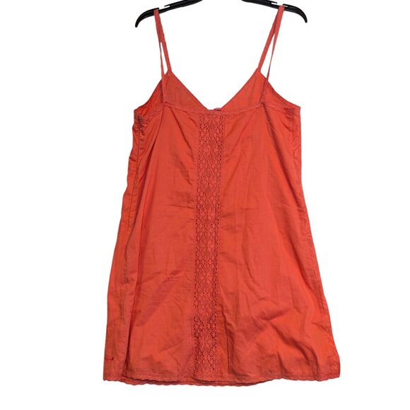 Roxy Coral Lace-Trimmed Sleeveless Dress Cotton Spaghetti Strap Y2K - Picture 2 of 8